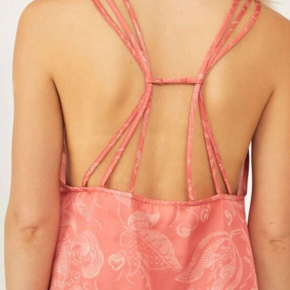 FREE PEOPLE INTIMATELY OFF THE COAST IN CORAL COMBO 100% polyester SIZE MED NWT - Picture 3 of 5